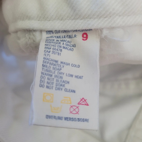 Tommy Hilfiger RARE Vintage 90's White Straight Jeans with Fringe Size Junior 9 - Picture 11 of 11